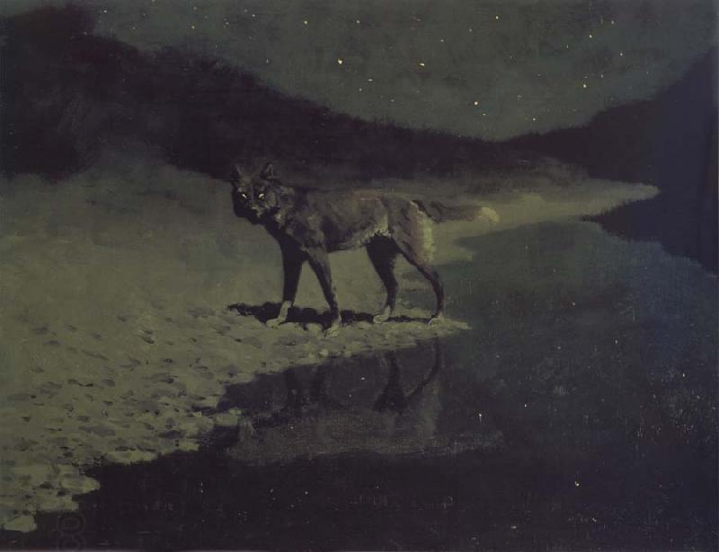 Frederic Remington Moonlight,Wolf China oil painting art